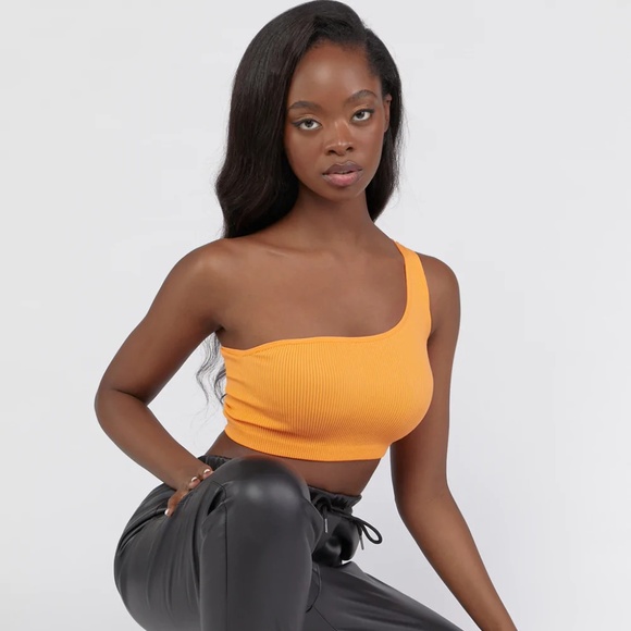 Seamless One Shoulder Crop Top - Picture 1 of 2